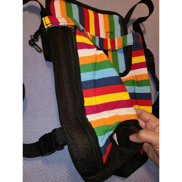 New Pet Cat Dog Carrier Backpack Rainbow Colorful Striped Pattern - Picture 3 of 7